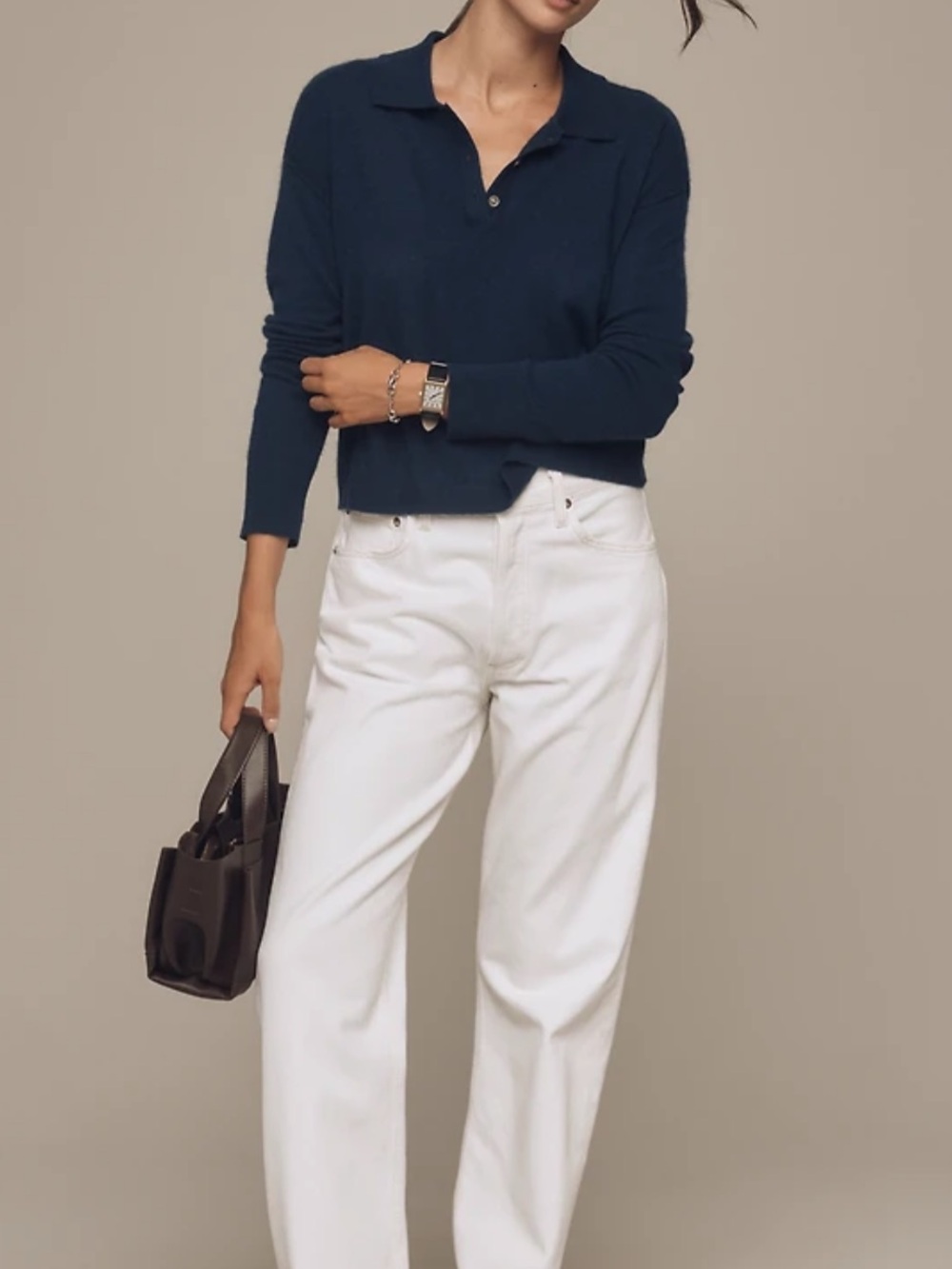 Anthropologie cashmere polo sweater